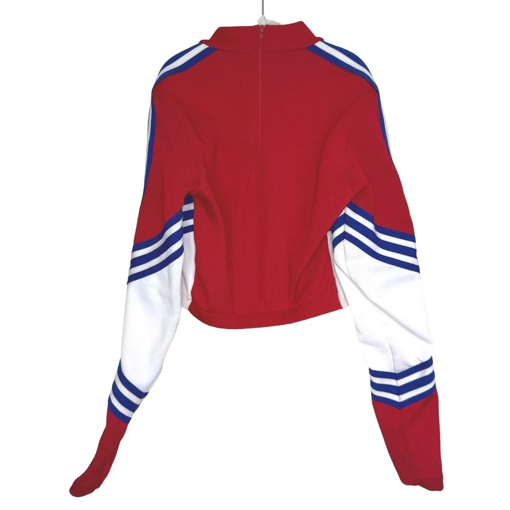 CDT Cheerleader‎ Dance Team Top Red/White/Blue Size Medium Made in USA